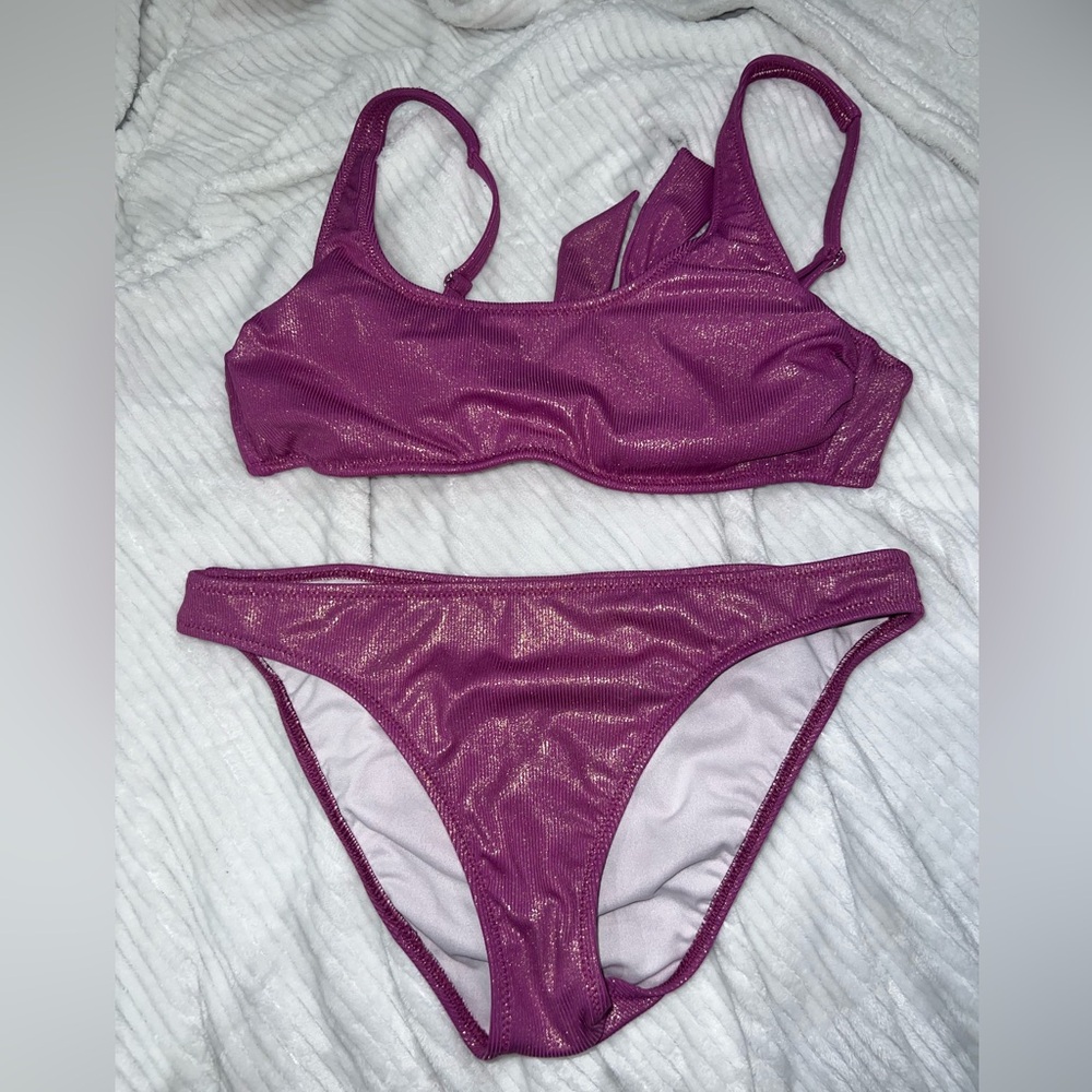 Shimmering Purple Bikini Set